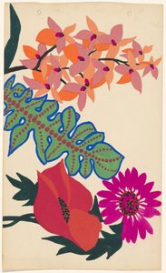 Blad och blommor broderidesign av Atelier Martine