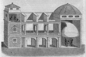Akustisk kornett uppfunnen av Athanase Kircher (eller Athanasius Kircheri) (1601-1680). av Athanasius Kircher