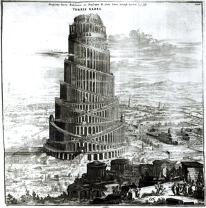 Babels torn, 1679 (gravyr) (bw foto)