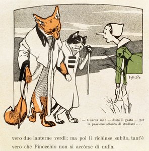 Pinocchio möter katt och räv