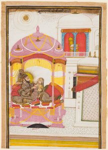 Rana Bhim Singh med följe av attributed to Chokha