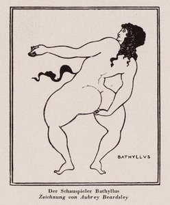 Bathyllus, romersk dansare och artist av pantomimus (penna och bläck)