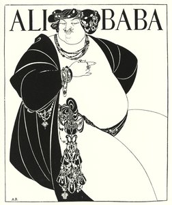 Omslagsdesign för "The Forty Thieves" (gravyr) av Aubrey (after) Beardsley