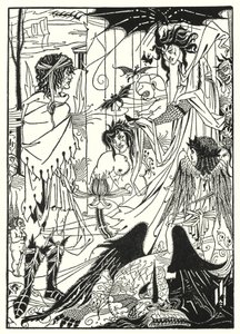 Drömmar (gravyr) av Aubrey (after) Beardsley