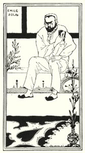 Porträtt av Emile Zola (gravyr) av Aubrey (after) Beardsley