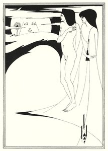 Kvinnan i månen (gravyr) av Aubrey (after) Beardsley