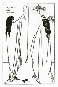 En upprepning av Tristan und Isolde, illustration från "The Savoy", 1896 av Aubrey Beardsley