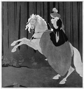 En kvinna som sitter på en uppfödande häst, 1898. av Aubrey Beardsley