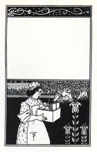 Design för omslaget till "The Barbarous Britishers" av H.D. Traill av Aubrey Beardsley