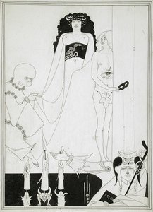 Gå in i Herodias. Illustration för Salome av Oscar Wilde av Aubrey Beardsley