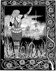 Excalibur återerövrades av Lady of the Lake, 1893 av Aubrey Beardsley