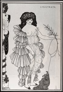 Lysistrate skyddar hennes kön av Aubrey Beardsley