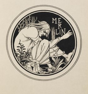 Merlin från en bok med femtio teckningar av Aubrey Beardsley
