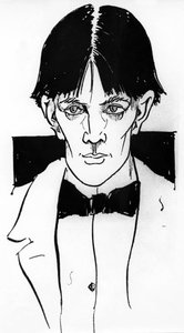 Självporträtt av Aubrey Vincent Beardsley (1872-1898) engelsk illustratör och författare av Aubrey Beardsley