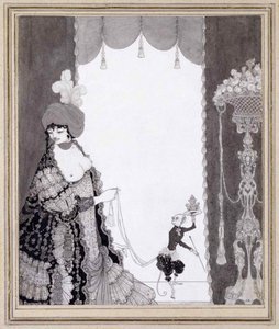 Damen med apan, 1897. av Aubrey Beardsley