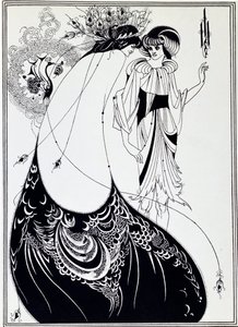 Påfågelkjolen. Illustration av Salome av Oscar Wilde - teckning av Aubrey Beardsley