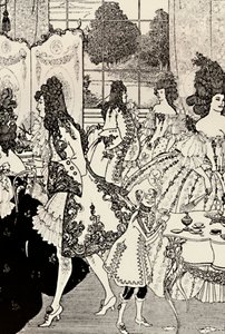 Låsets våldtäkt. Alexander Pope. Pennteckning, 1896, 1923 av Aubrey Beardsley