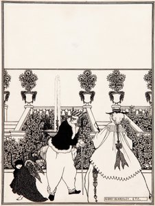Amors fördrivning ur trädgården, förberedande teckning till omslagsdesignen för ”The Savoy”, nr 3, juli 1896 av Aubrey Beardsley