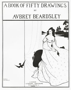 Titelsida för "En bok med femtio teckningar", 1897 av Aubrey Beardsley