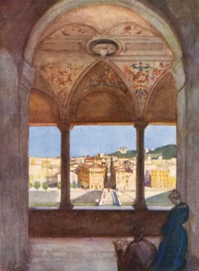 Rom: Från S:t Angelos loggia (färglitografi)