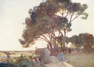 Rom: Från Porta Asinaria (färglitografi)