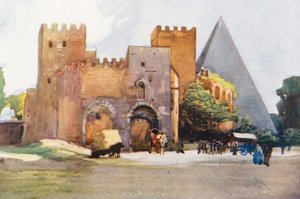 Rom: Portalen S Paolo (färglitografi)