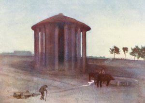 Rom: Vesta-templet (färglitografi)