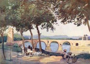 Rom: Ponte Molle (färglitografi)
