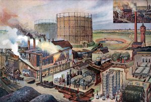 Gasanläggning, ca 1880 (illustration)