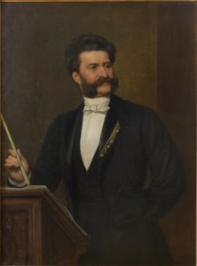 Porträtt av Johann Strauss 1825-1899, 1888. av August Eisenmenger