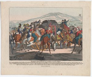 Napoleons flykt efter slaget vid Waterloo av August Friedrich Andreas Campe