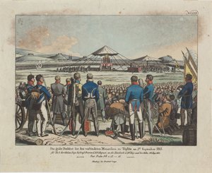 Den stora högtiden för de tre allierade monarker i Teplitz Teplice den 2 september 1813 av August Friedrich Andreas Campe