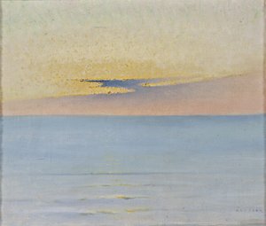 Hav i solnedgången av August Hagborg