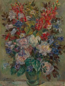 Blomstilleben (olja på duk) av August Hermann Fricke