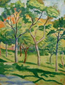 Träd på ängen av August Macke