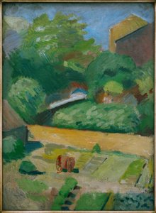 Utsikt över den närliggande trädgården (Bonn) av August Macke