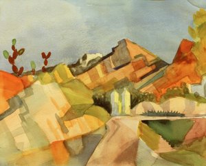 Stenigt landskap av August Macke