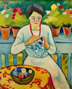 Kvinna på balkong av August Macke