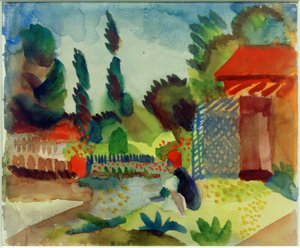 Trädgårdsskjul av August Macke