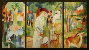 Stor zoologisk trädgård (målning på duk) av August Macke