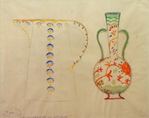Kanna och kanna med handtag av August Macke