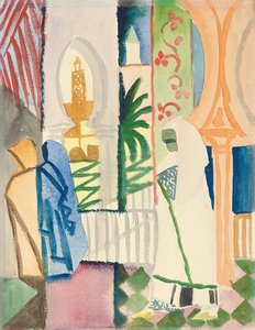 I Tempelhallen; I Temple Hall, 1914 av August Macke