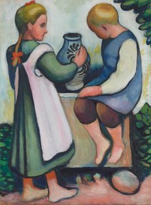Barn vid brunnen II av August Macke