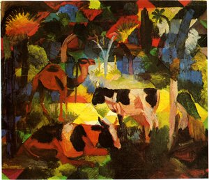 Macke landskap-ko-kamel av August Macke
