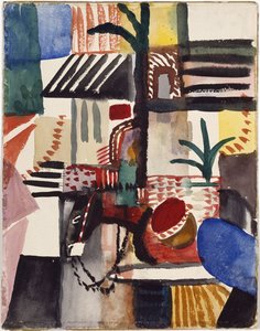 Man med åsna Tunisien, 1914 av August Macke