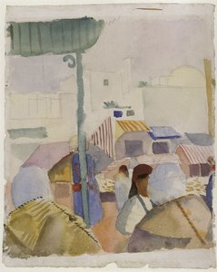 Marknad i Tunis II, 1914 av August Macke