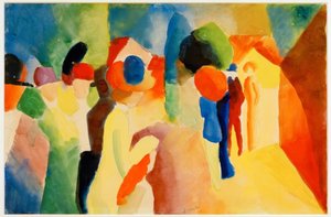 Med en gul jacka av August Macke