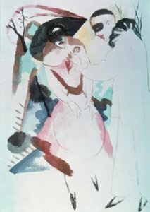 Pjerrot och dam av August Macke