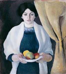 Porträtt med äpplen av August Macke