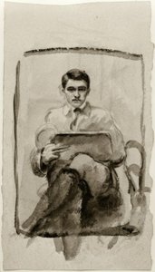 Självporträtt, teckning av August Macke